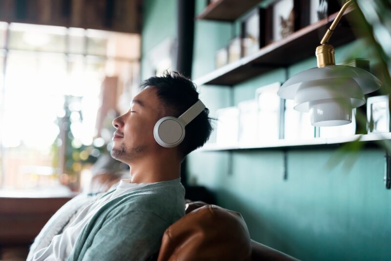 man wearing headphones